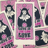 Image 1 of Linoprint LOVE IS THE LAW