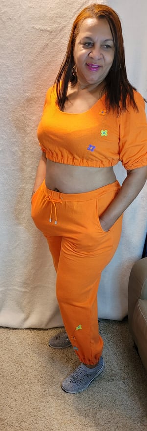 Image of Cropped top jogging suit