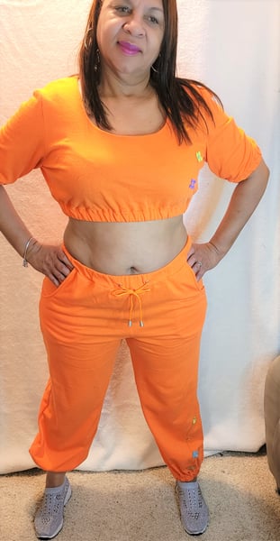 Image of Cropped top jogging suit