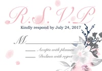 Wispy Pink & Gray Floral RSVP Card