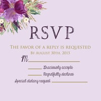 Amethyst Wedding RSVP Card