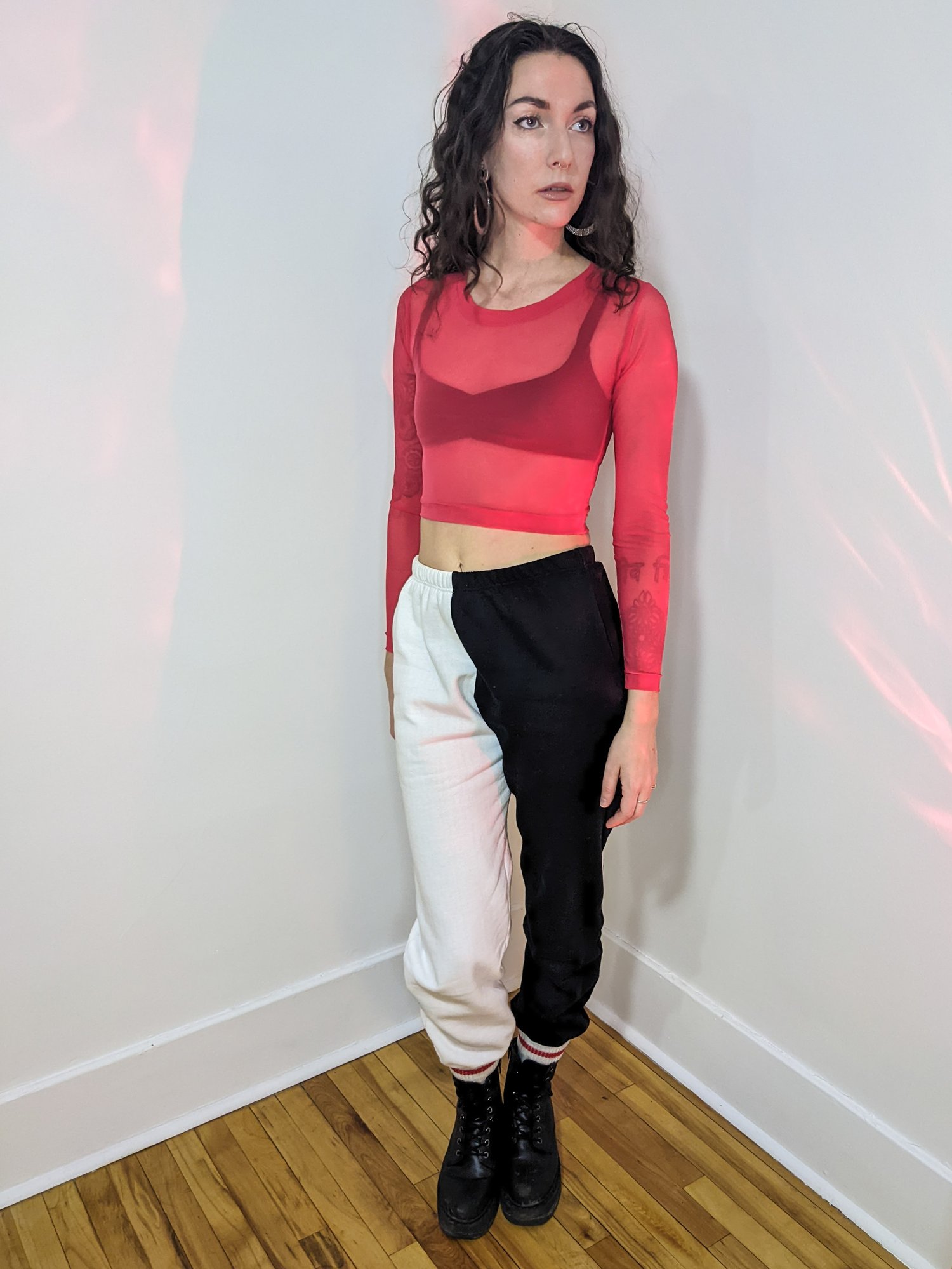 Image of Basic Mesh Longsleeve Crop