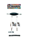 LC BOARDS Fingerboard 34mm Trucks White Pro Shaped With Lock Nuts