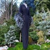 Black Sheer "Selene" Black/White Ostrich Dressing Gown 10% OFF DISCOUNT CODE: FEMMEFATALE