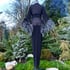 Black Sheer "Selene" Black/White Ostrich Dressing Gown Image 2