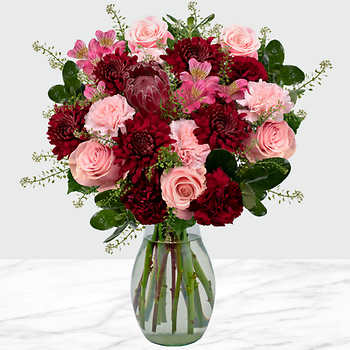 Image of Valentines Day Rose Bouquet Arrangement - Blushing Crush