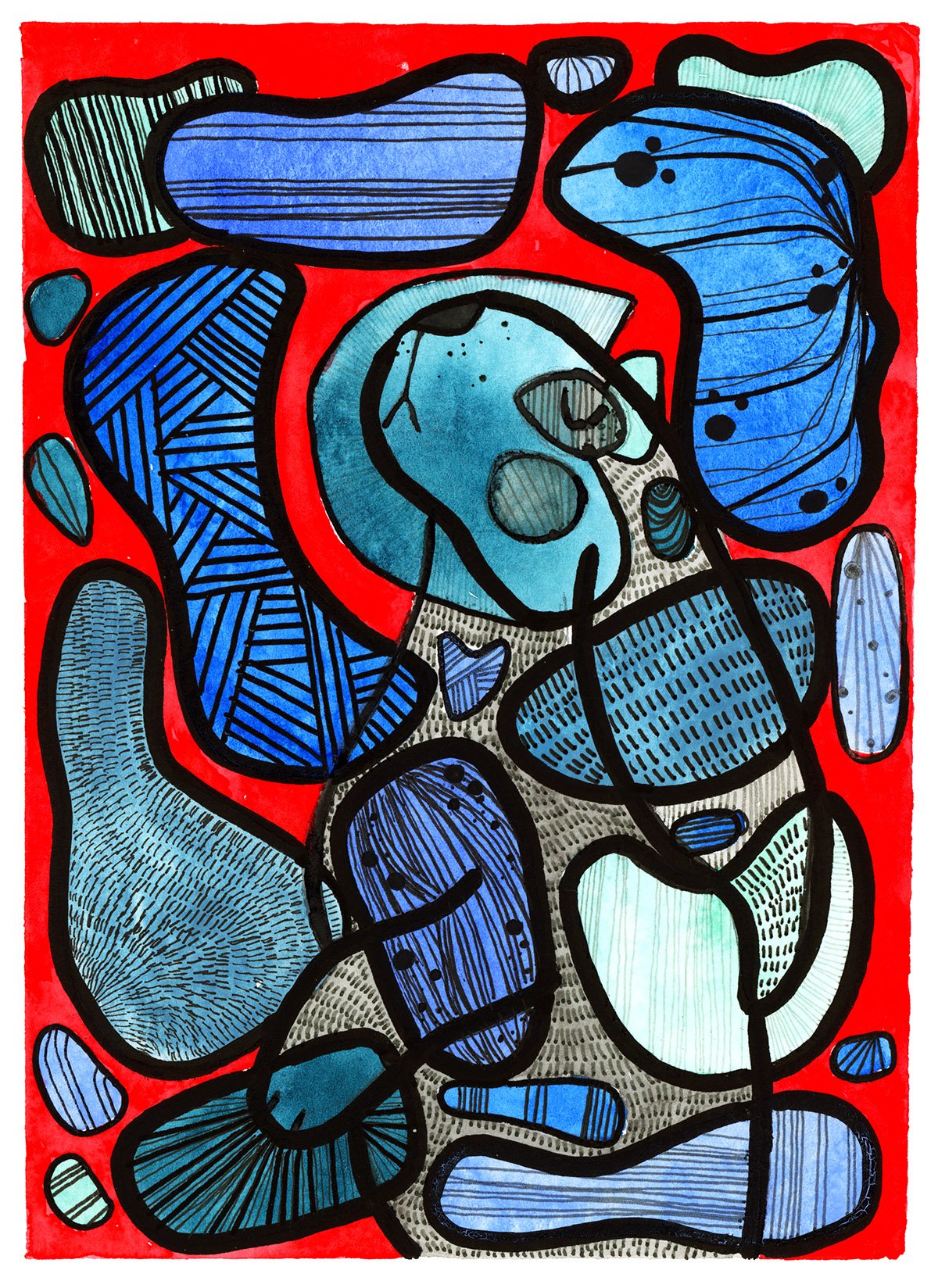 Image of Red Rabbit Print