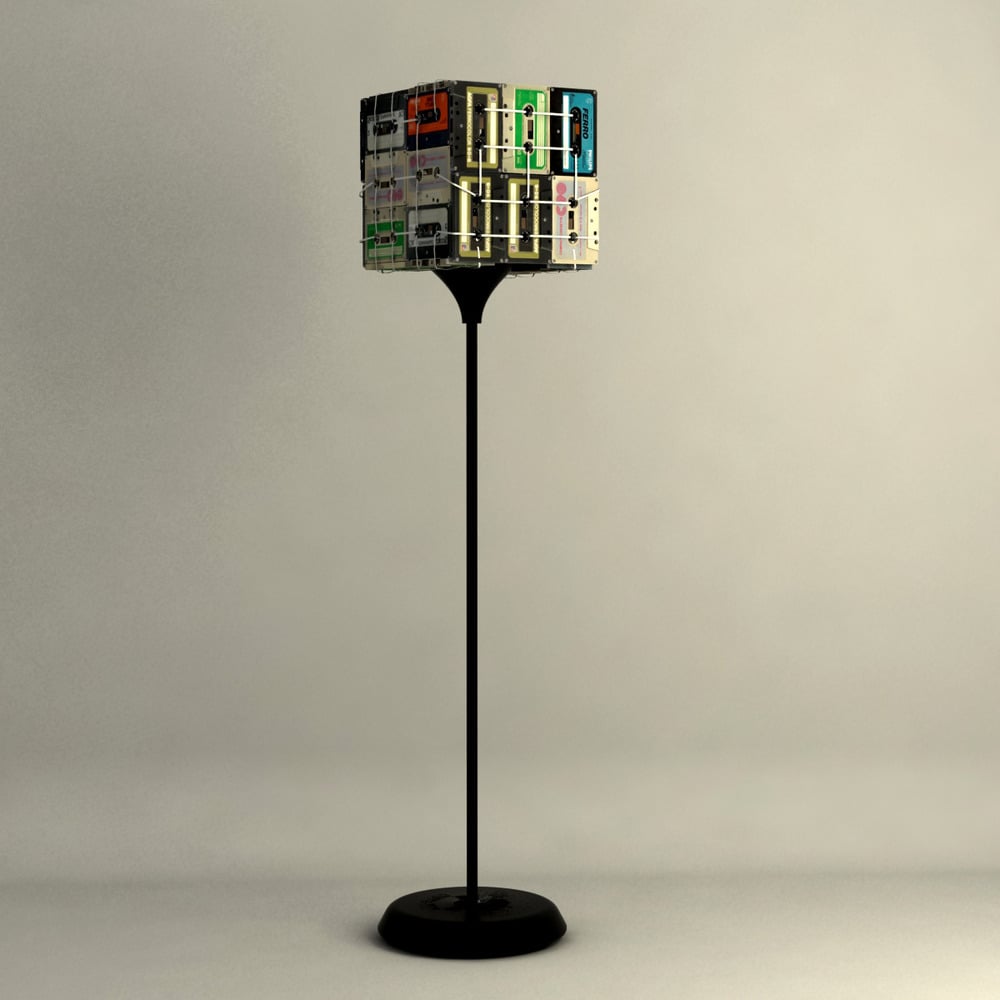 Cassette tapes floor lamp