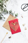 Cascading Heart Greetings Card with Hanging Keepsake 