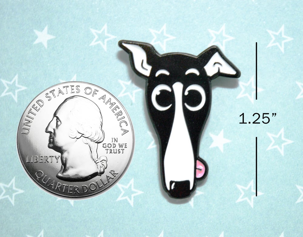 Image of Derpy Greyhound Enamel Pin