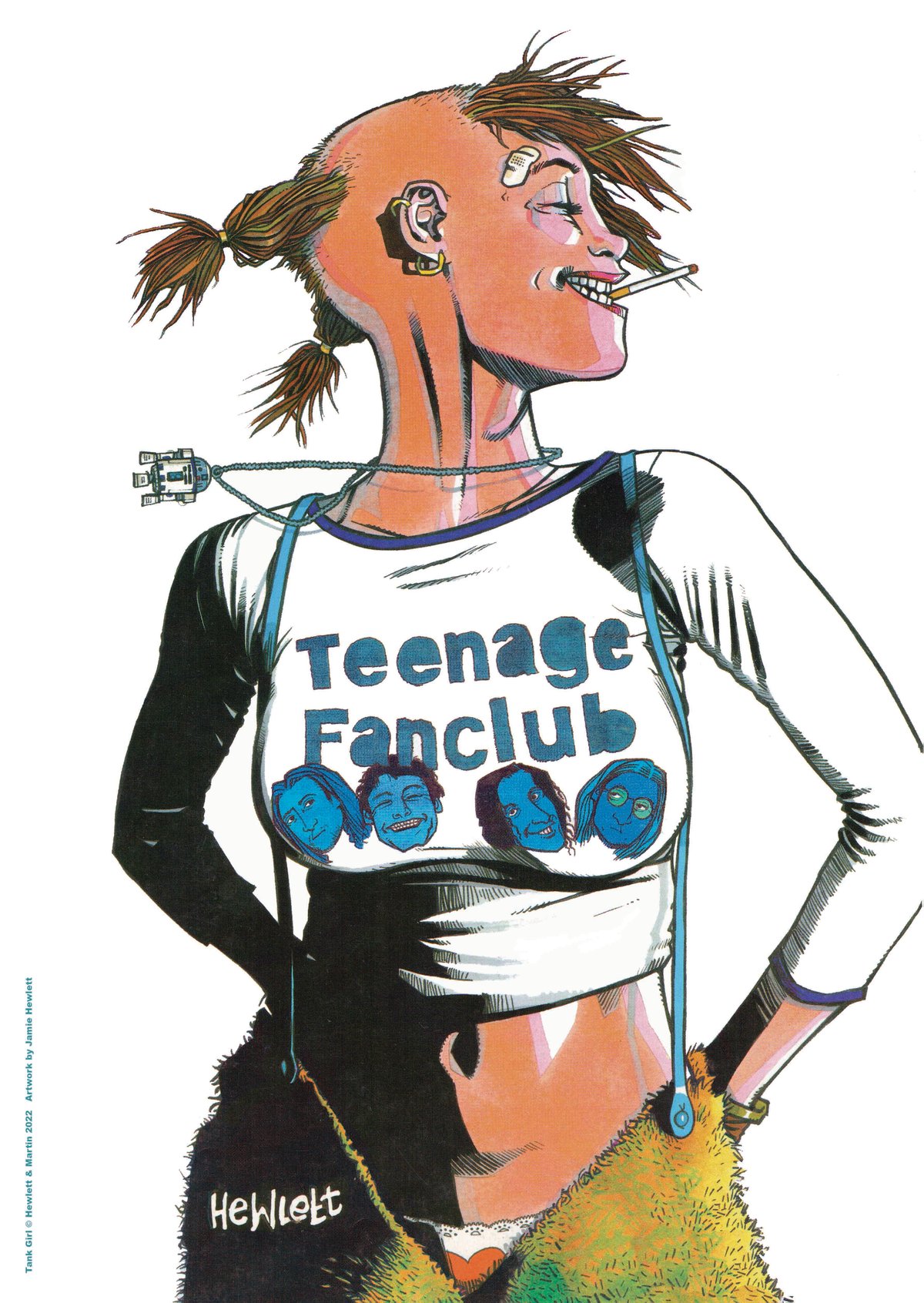 Image of COLLECTOR'S ITEM - TANK GIRL "SAUSAGE WEEKLY" POSTER MAGAZINE SPECIAL - with "HEAD" badge!