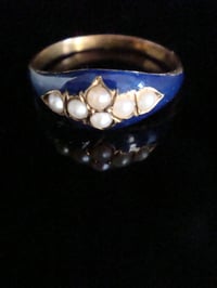 Image 1 of VICTORIAN 15CT ENAMEL AND PEARL RING