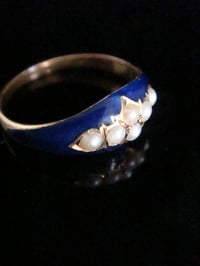 Image 2 of VICTORIAN 15CT ENAMEL AND PEARL RING