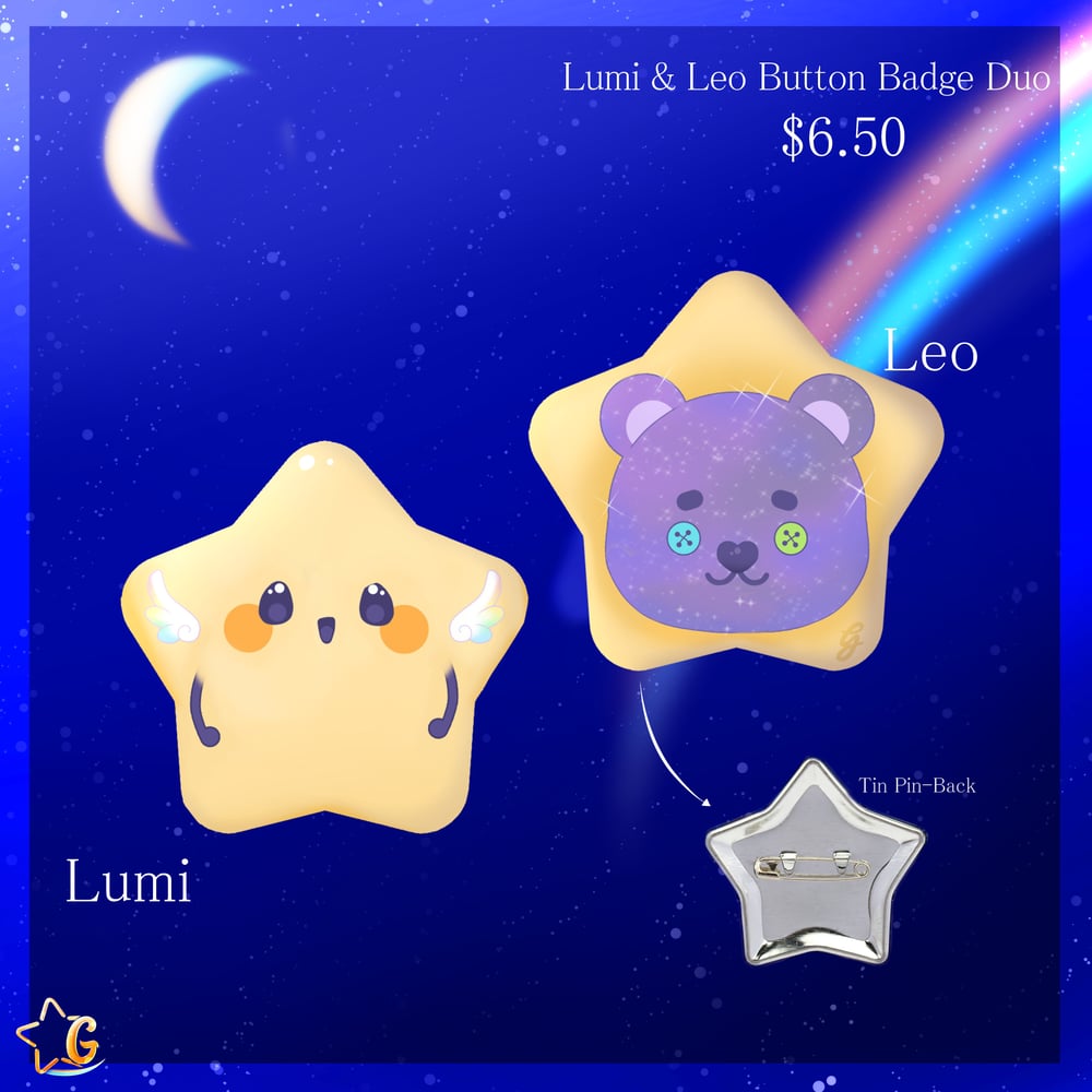 Image of Lumi & Leo Star Button Badge Set