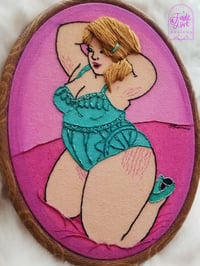Image 4 of "Buxom Babe" Erotic Embroidery/Multimedia Art 