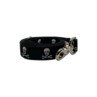 Pirate Skulls Black - Dog Leash