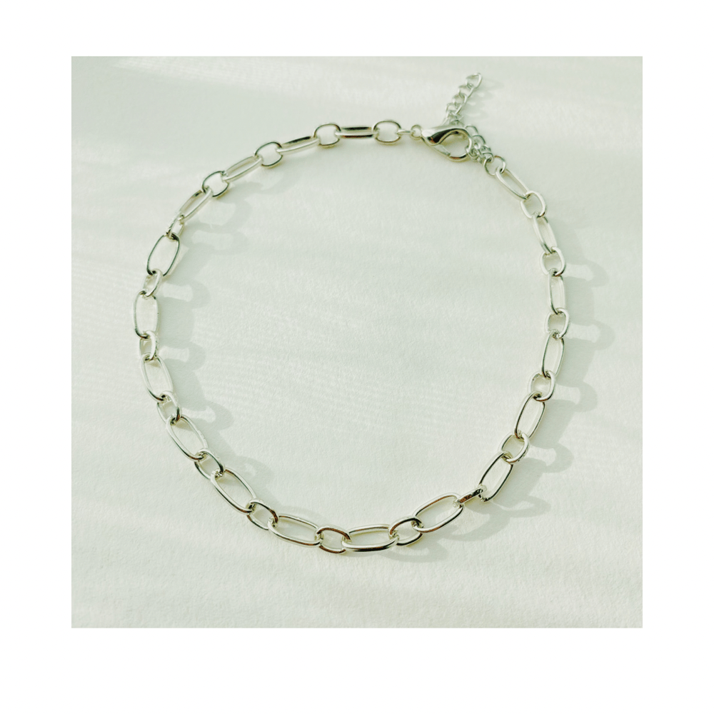 Image of Rhodium Chain Anklet