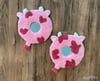 Fuzzy Pink Cow Mirrors