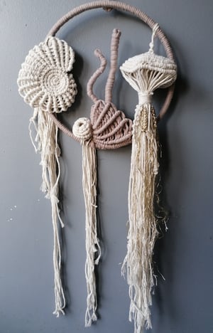 Under the sea macrame 3d/sculpture hoop 