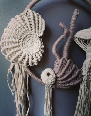 Under the sea macrame 3d/sculpture hoop 