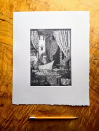 Image 1 of "St. Jerome/Gandalf in his study", zinc etching on paper