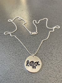 Image 1 of  Love Drumhead Handcrafted Fine Silver Pendant