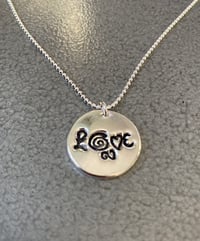 Image 2 of  Love Drumhead Handcrafted Fine Silver Pendant