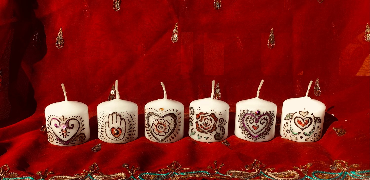Image of Valentine Votives Henna Candle Set