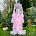 Image of Pink "Daphne" Nylon Chiffon Dressing Gown