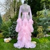 Pink "Daphne" Nylon Chiffon Dressing Gown