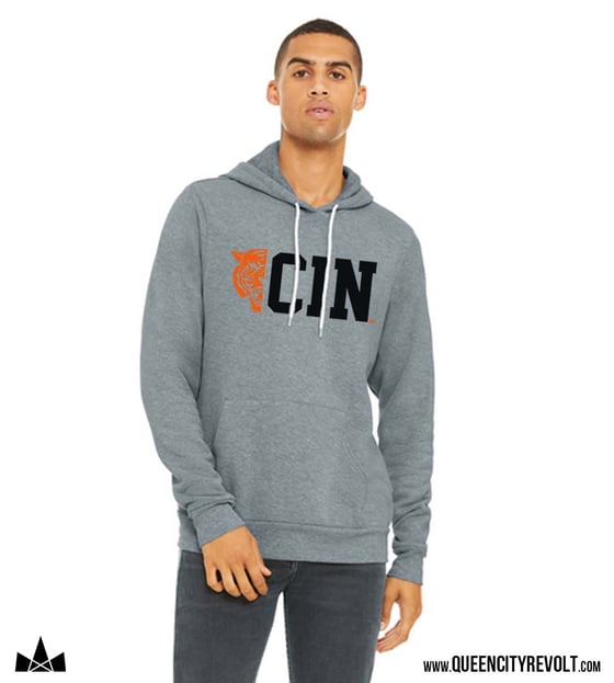 Image of Cincinnati Football, CIN Hoodie, Grey