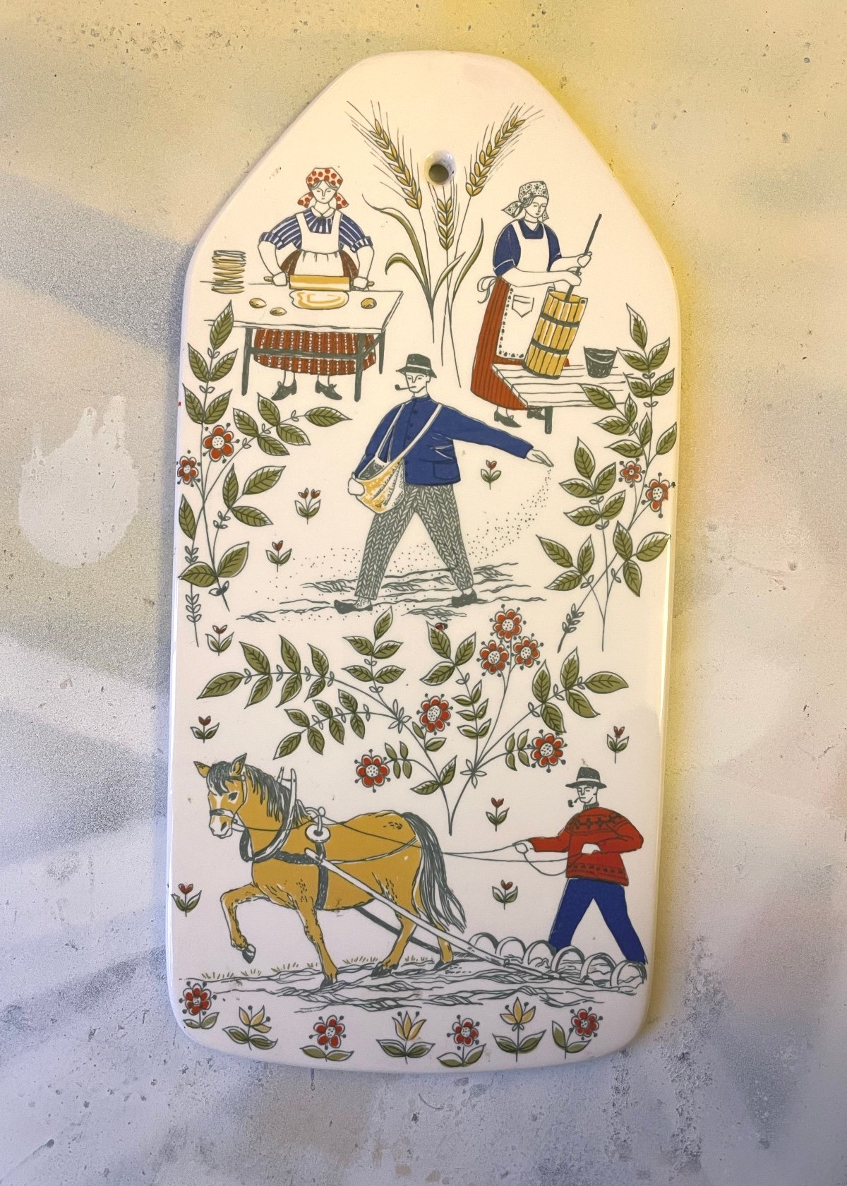 Image of Figgjo Flint Made in Norway  - Vintage Ceramic Wall Plaque or Trivet