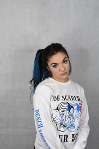 Image 4 of Too Scared L/S (WHITE)