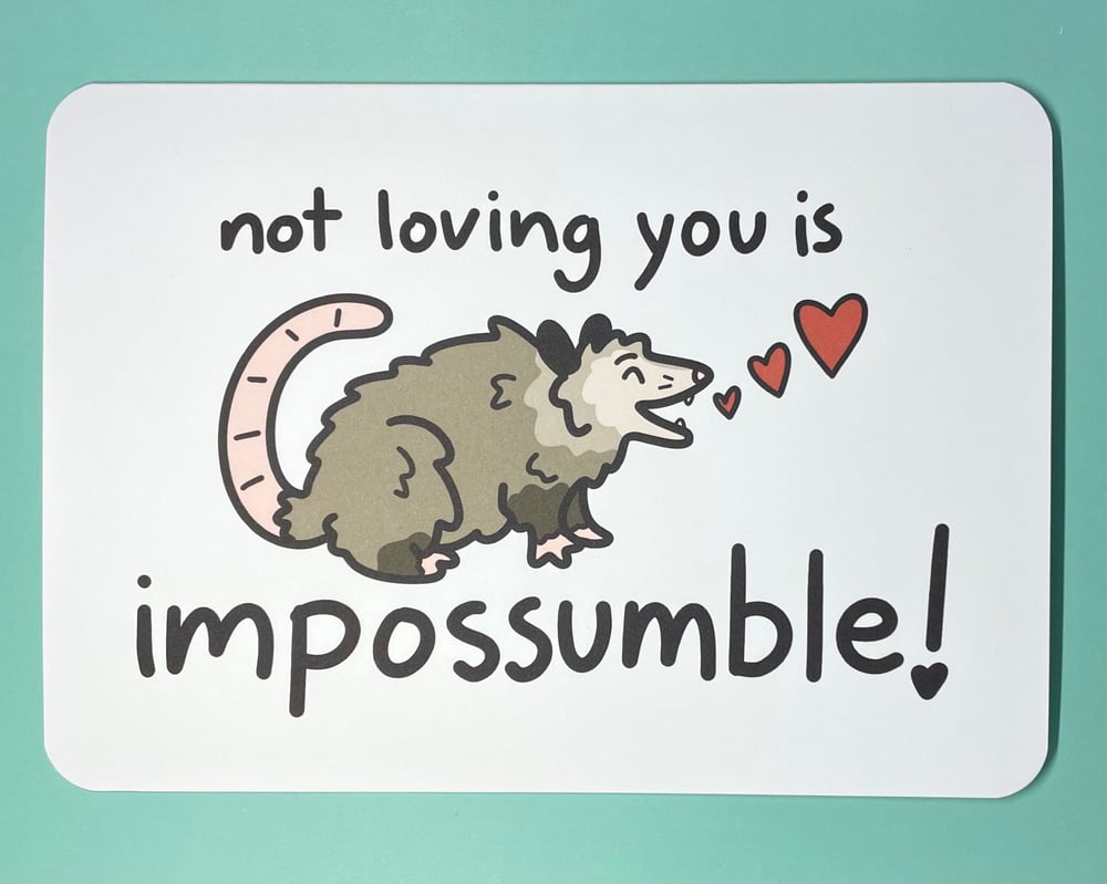 Image of Possum in love card - perfect for Valentines, anniversaries, and beyond