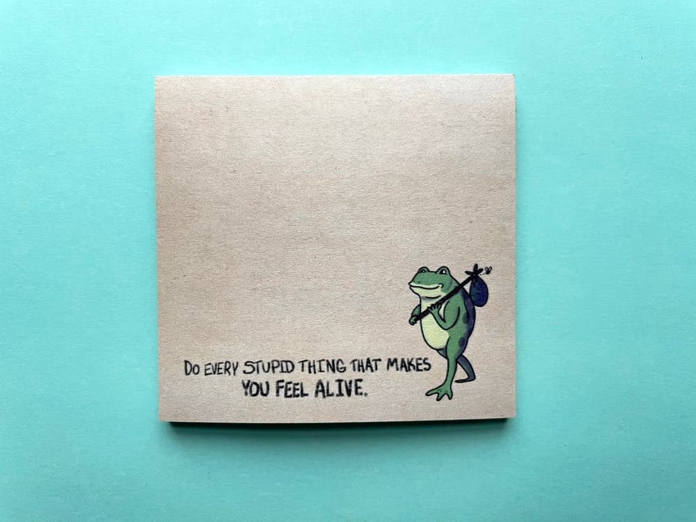 Image of Adventure frog sticky notes - inspired by lyrics from the Mountain Goats