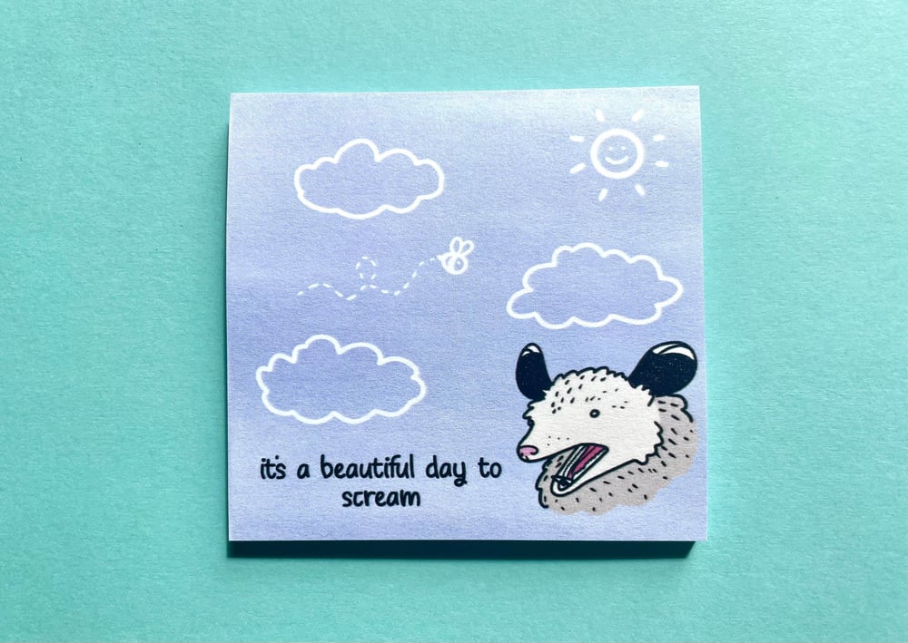 Image of Screaming possum sticky notes