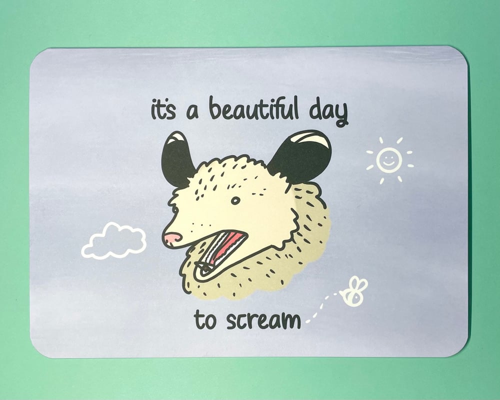 Image of Thinking of You Screaming Possum card