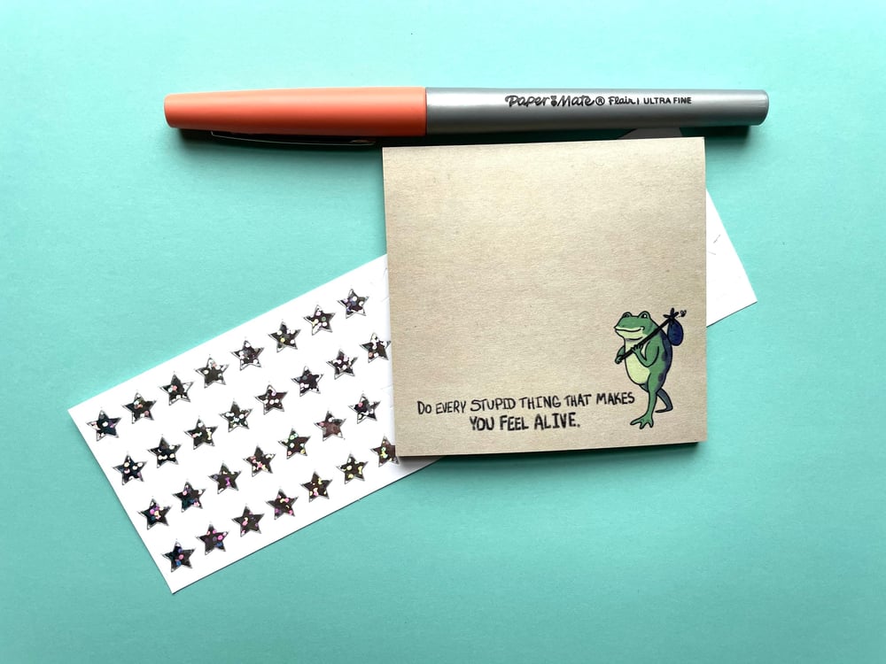 Image of Adventure frog sticky notes - inspired by lyrics from the Mountain Goats