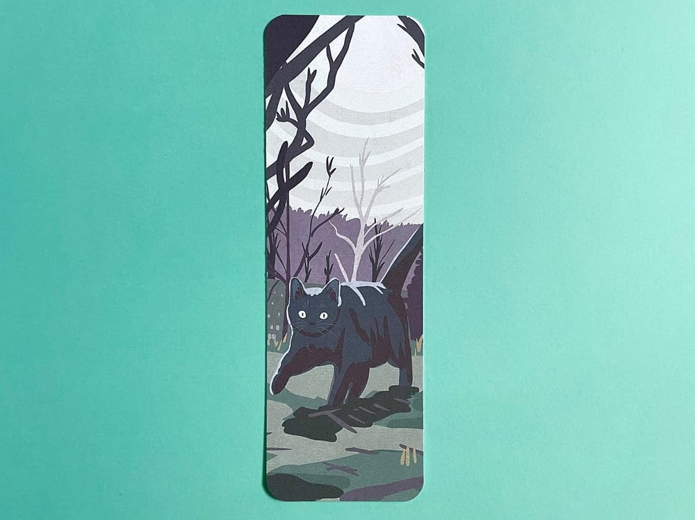 Image of Black cat in a cemetery bookmark