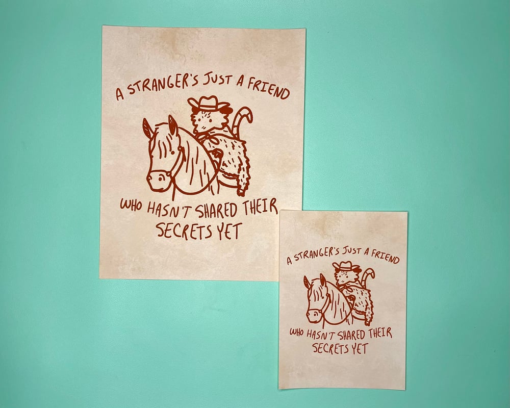 Image of Cowboy possum print - inspired by lyrics by the Mountain Goats