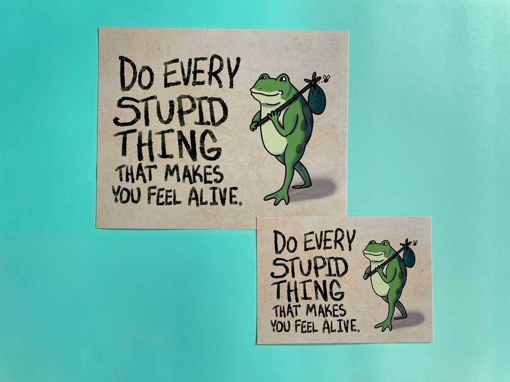 Image of Adventure frog print - inspired by lyrics from the Mountain Goats