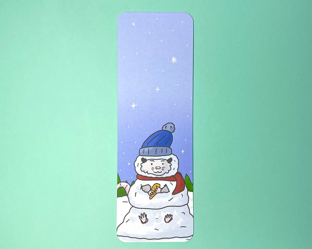 Image of Snowman possum bookmark