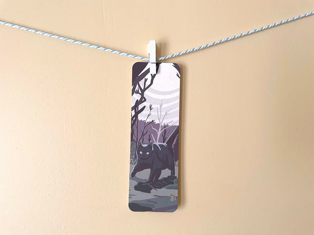 Image of Black cat in a cemetery bookmark