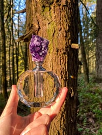 EMPTY amethyst top perfume bottle