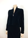 Vintage Thierry Mugler Black Cotton Velvet Cropped Jacket Suit