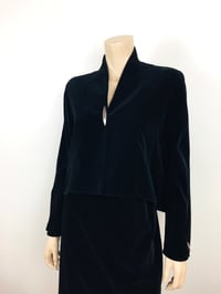 Image 3 of Vintage Thierry Mugler Black Cotton Velvet Cropped Jacket Suit