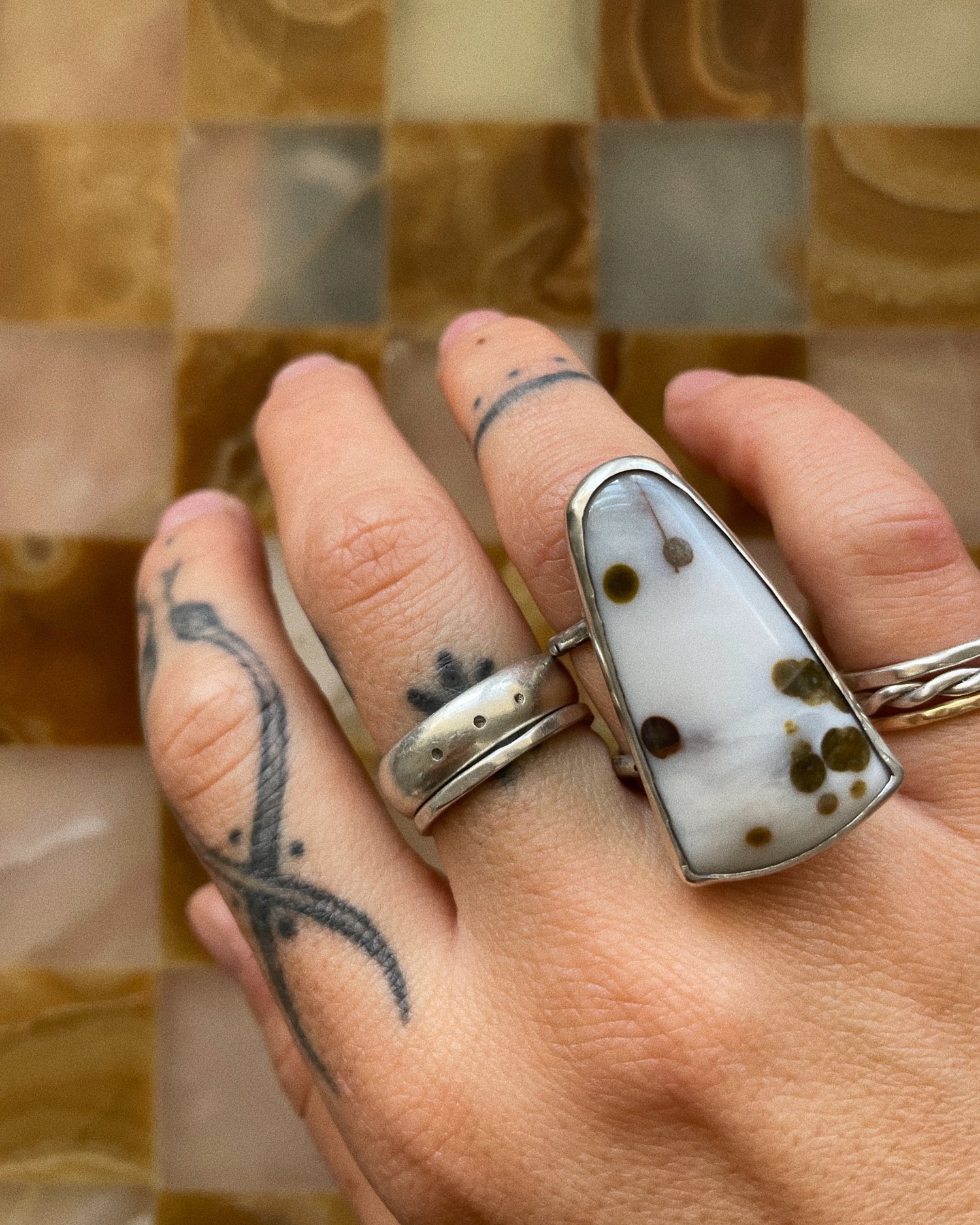 Image of Polka Dot Agate Ring