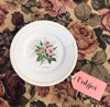 Assiette vintage fleurie « Cafés Brasil »
