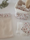 Coffret Panier + Lingettes lavables + Filet - Fleurs Sauvages