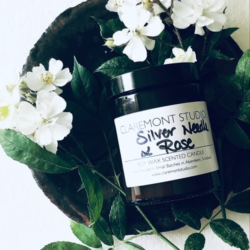 Image of Silver Needle & Rose Candle